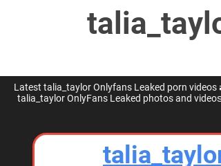 talia taylor onlyfans nudes|Talia Taylor leaked Archives